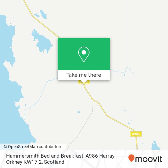 Hammersmith Bed and Breakfast, A986 Harray Orkney KW17 2 map