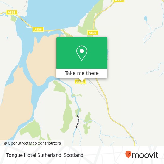 Tongue Hotel Sutherland, A838 Tongue Lairg IV27 4 map