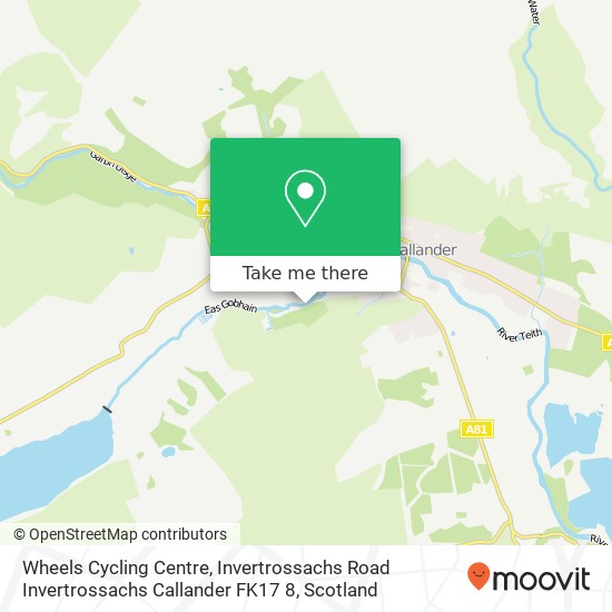 Wheels Cycling Centre, Invertrossachs Road Invertrossachs Callander FK17 8 map