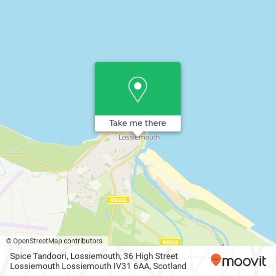 Spice Tandoori, Lossiemouth, 36 High Street Lossiemouth Lossiemouth IV31 6AA map
