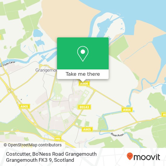 Costcutter, Bo'Ness Road Grangemouth Grangemouth FK3 9 map