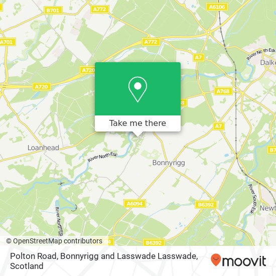 Polton Road, Bonnyrigg and Lasswade Lasswade map