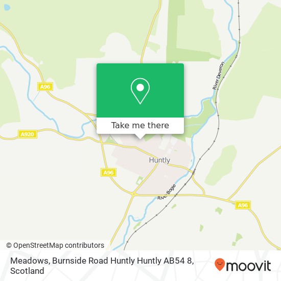 Meadows, Burnside Road Huntly Huntly AB54 8 map
