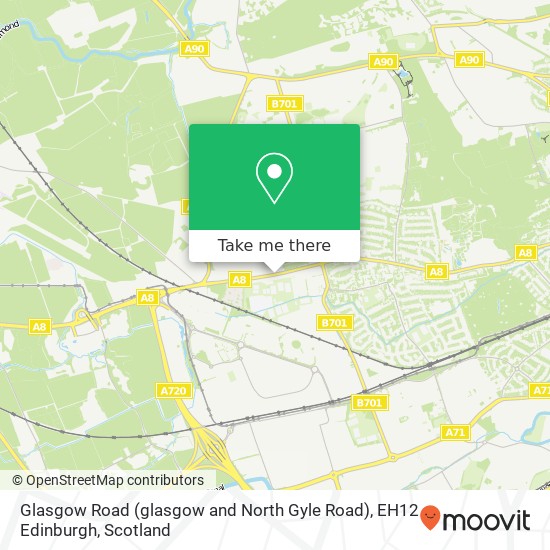 Glasgow Road (glasgow and North Gyle Road), EH12 Edinburgh map