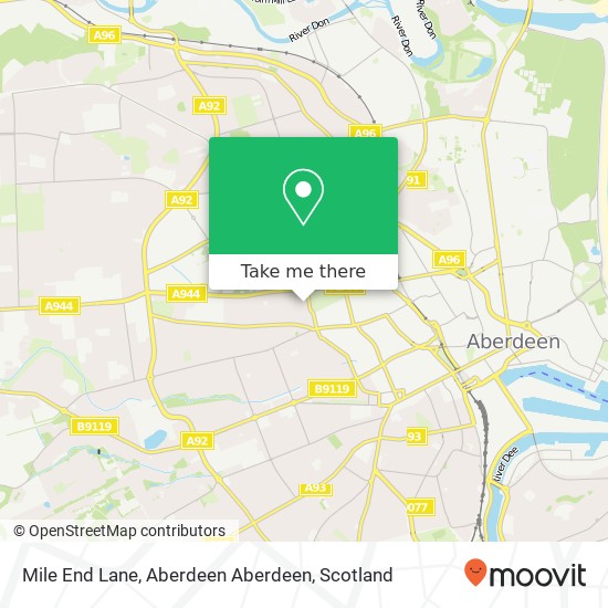 Mile End Lane, Aberdeen Aberdeen map
