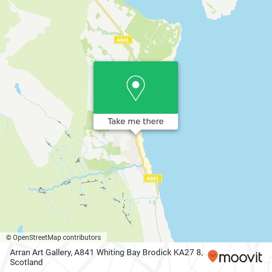 Arran Art Gallery, A841 Whiting Bay Brodick KA27 8 map