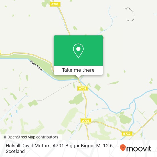 Halsall David Motors, A701 Biggar Biggar ML12 6 map