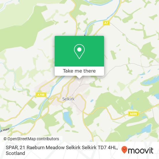 SPAR, 21 Raeburn Meadow Selkirk Selkirk TD7 4HL map