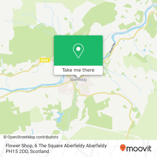 Flower Shop, 6 The Square Aberfeldy Aberfeldy PH15 2DD map