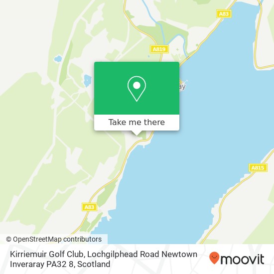Kirriemuir Golf Club, Lochgilphead Road Newtown Inveraray PA32 8 map