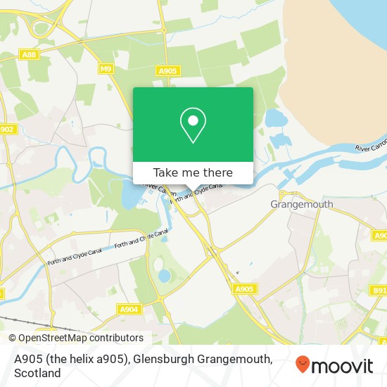 A905 (the helix a905), Glensburgh Grangemouth map