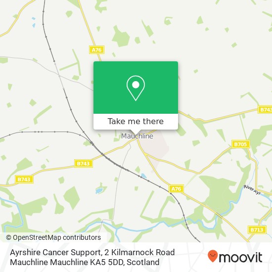 Ayrshire Cancer Support, 2 Kilmarnock Road Mauchline Mauchline KA5 5DD map