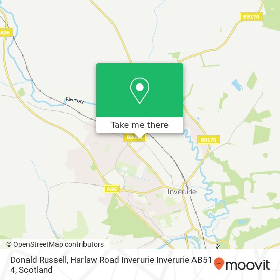 Donald Russell, Harlaw Road Inverurie Inverurie AB51 4 map