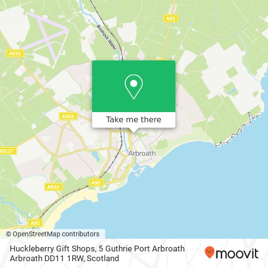 Huckleberry Gift Shops, 5 Guthrie Port Arbroath Arbroath DD11 1RW map
