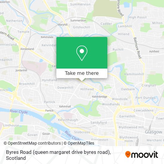 Byres Road (queen margaret drive byres road) map