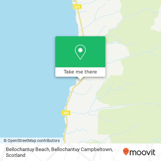 Bellochantuy Beach, Bellochantuy Campbeltown map