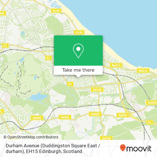 Durham Avenue (Duddingston Square East / durham), EH15 Edinburgh map