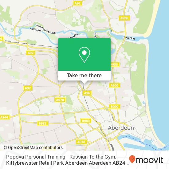Popova Personal Training - Russian To the Gym, Kittybrewster Retail Park Aberdeen Aberdeen AB24 3 map