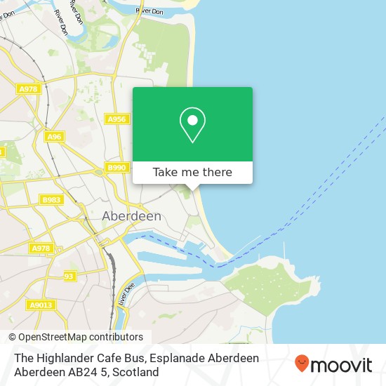 The Highlander Cafe Bus, Esplanade Aberdeen Aberdeen AB24 5 map