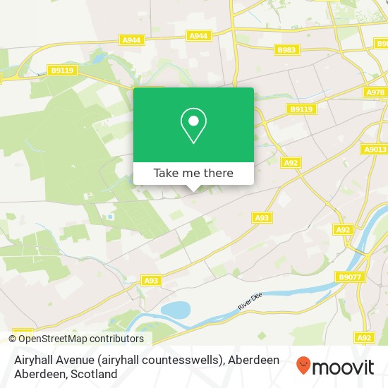 Airyhall Avenue (airyhall countesswells), Aberdeen Aberdeen map