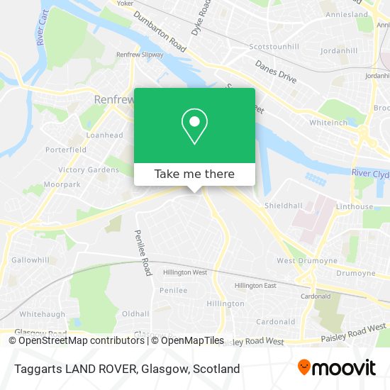 Taggarts LAND ROVER, Glasgow map