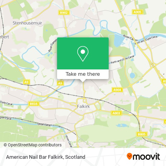 American Nail Bar Falkirk map