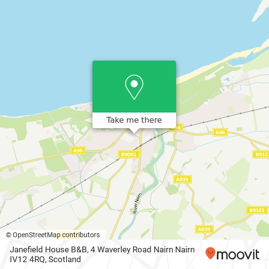 Janefield House B&B, 4 Waverley Road Nairn Nairn IV12 4RQ map