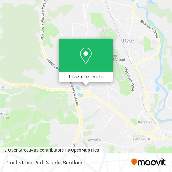 Craibstone Park & Ride map