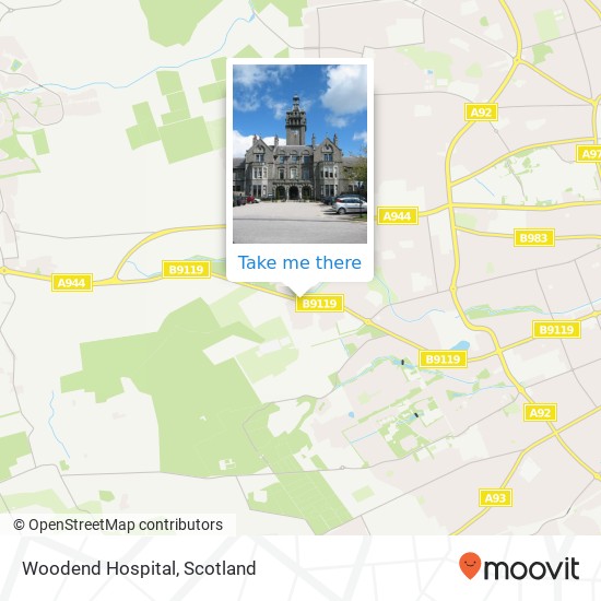 Woodend Hospital map