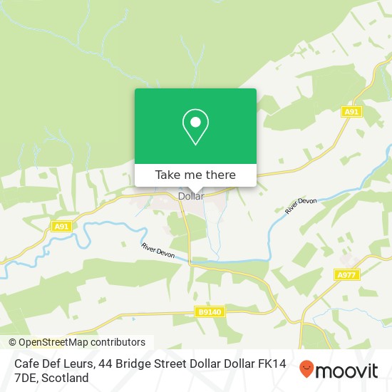 Cafe Def Leurs, 44 Bridge Street Dollar Dollar FK14 7DE map
