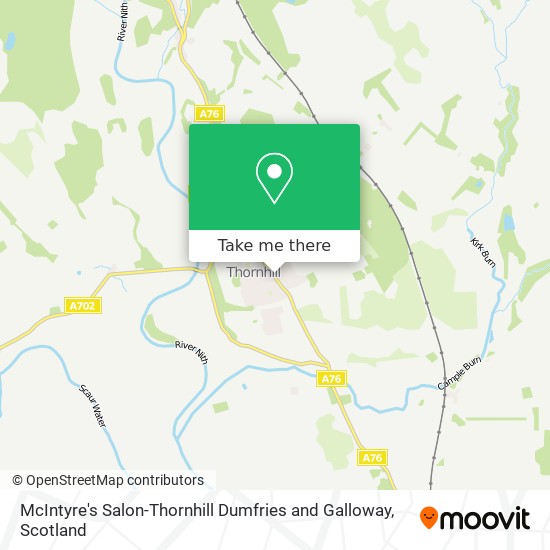 McIntyre's Salon-Thornhill Dumfries and Galloway map