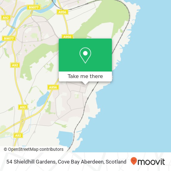 54 Shieldhill Gardens, Cove Bay Aberdeen map
