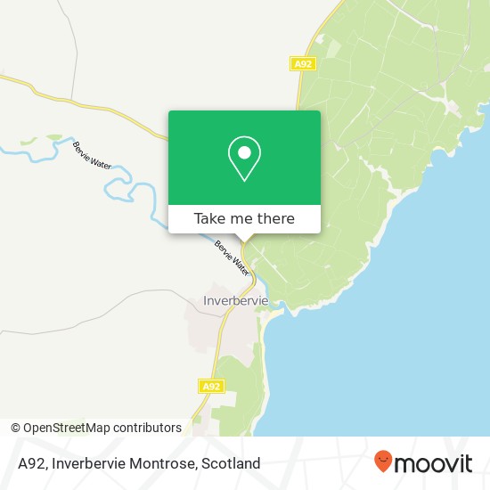 A92, Inverbervie Montrose map