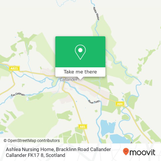 Ashlea Nursing Home, Bracklinn Road Callander Callander FK17 8 map