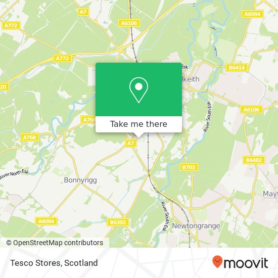 Tesco Stores, Dalkeith map