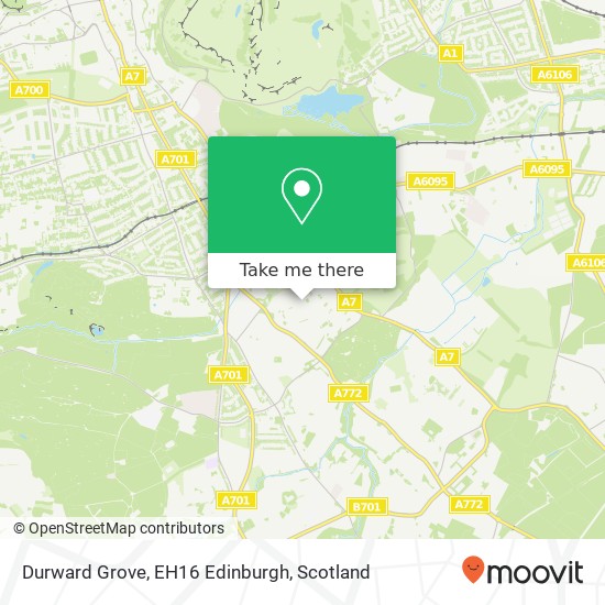 Durward Grove, EH16 Edinburgh map