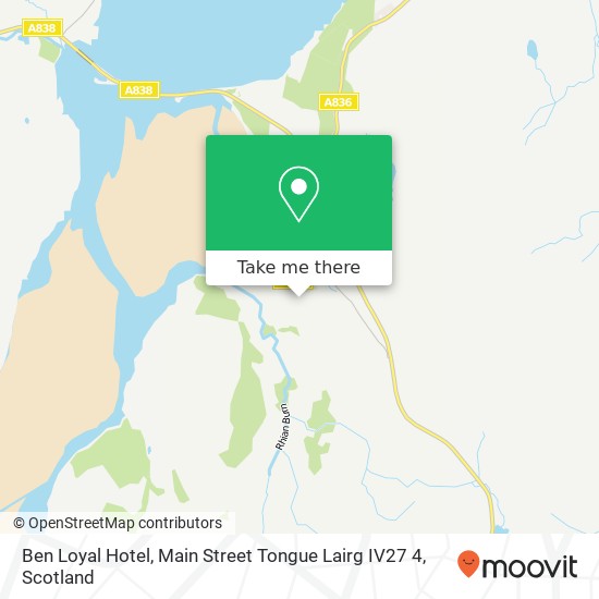 Ben Loyal Hotel, Main Street Tongue Lairg IV27 4 map