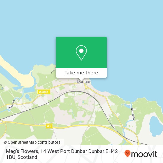 Meg's Flowers, 14 West Port Dunbar Dunbar EH42 1BU map