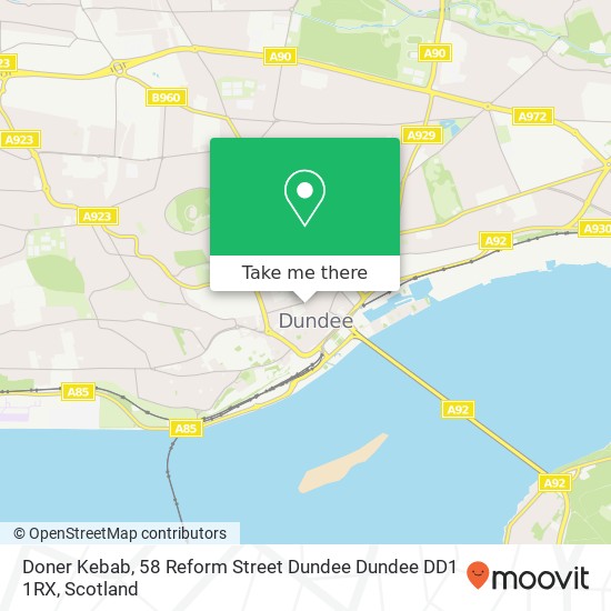 Doner Kebab, 58 Reform Street Dundee Dundee DD1 1RX map