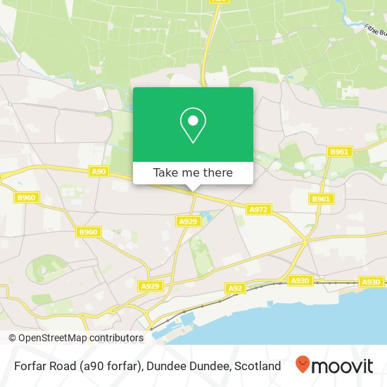 Forfar Road (a90 forfar), Dundee Dundee map