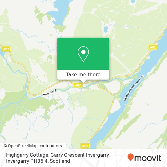 Highgarry Cottage, Garry Crescent Invergarry Invergarry PH35 4 map