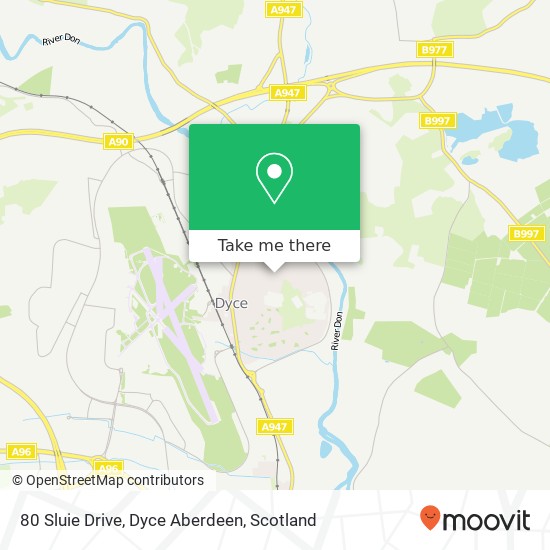 80 Sluie Drive, Dyce Aberdeen map