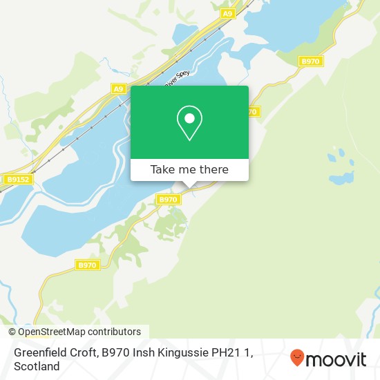 Greenfield Croft, B970 Insh Kingussie PH21 1 map