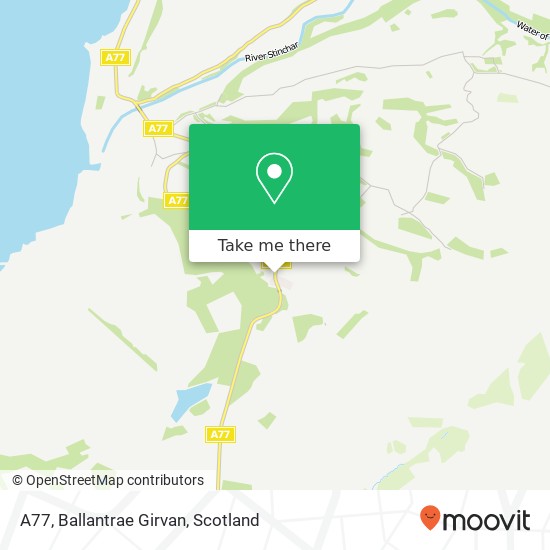 A77, Ballantrae Girvan map
