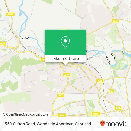 550 Clifton Road, Woodside Aberdeen map