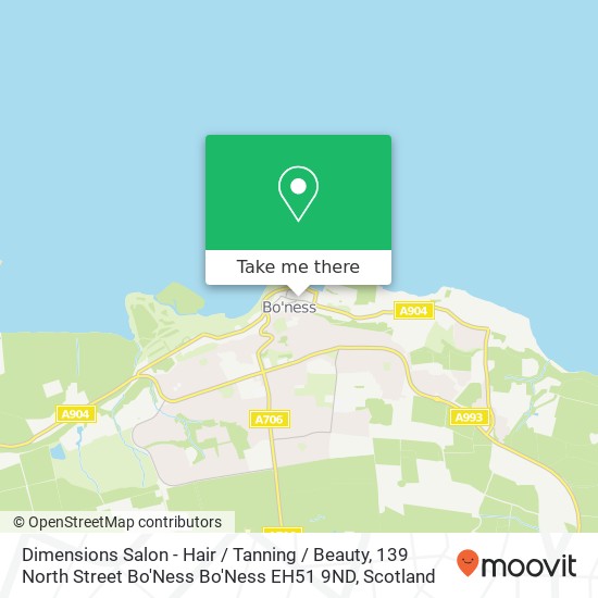 Dimensions Salon - Hair / Tanning / Beauty, 139 North Street Bo'Ness Bo'Ness EH51 9ND map