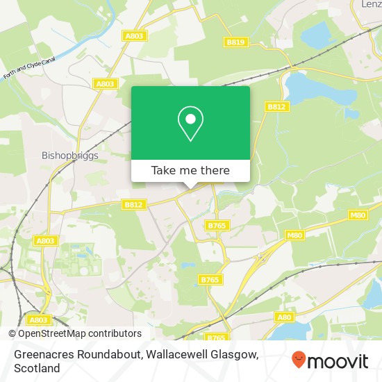 Greenacres Roundabout, Wallacewell Glasgow map