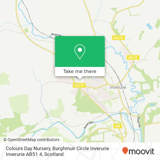 Colours Day Nursery, Burghmuir Circle Inverurie Inverurie AB51 4 map