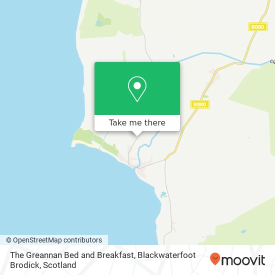 The Greannan Bed and Breakfast, Blackwaterfoot Brodick map