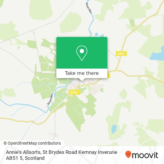 Annie's Allsorts, St Brydes Road Kemnay Inverurie AB51 5 map